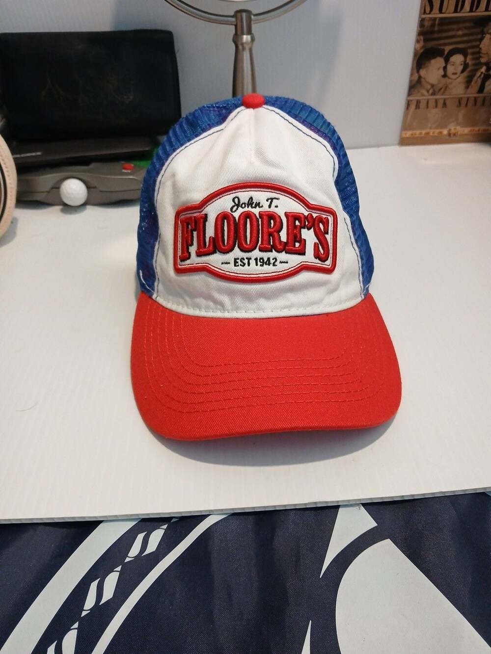 BV3 John T. Floore's Trucker Hat Red White Blue Snapback